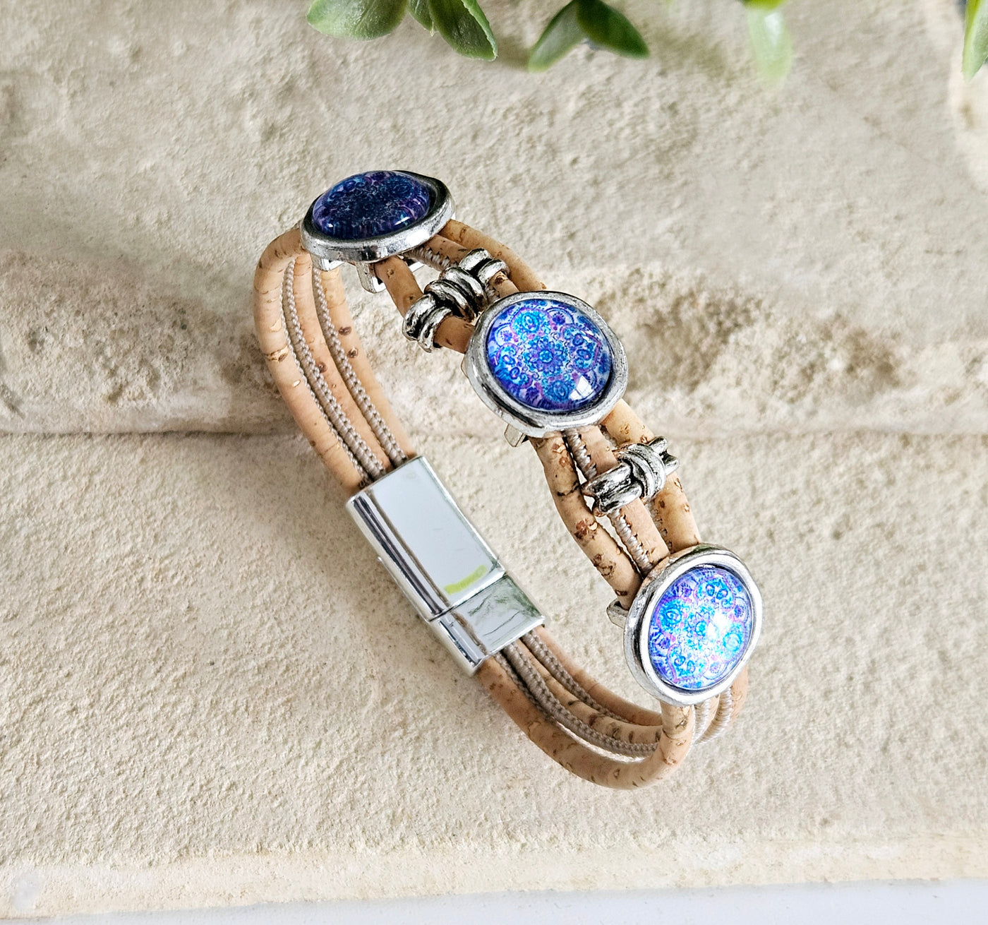 Cork & Blue Portuguese Tiles Bracelet