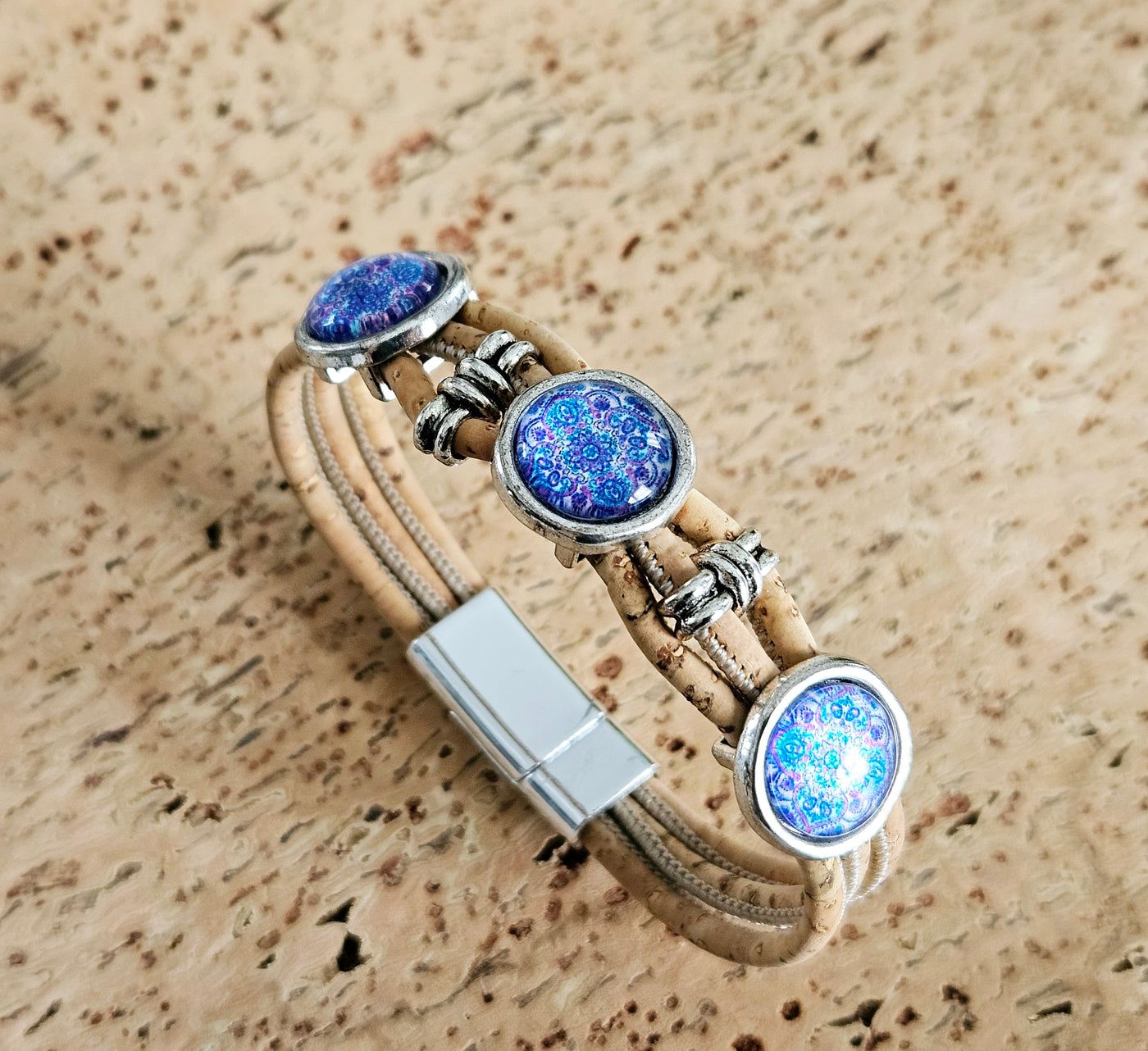 Cork & Blue Portuguese Tiles Bracelet