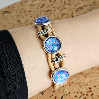 Cork & Blue Portuguese Tiles Bracelet