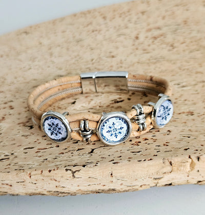 Cork & Blue Portuguese Tiles Bracelet