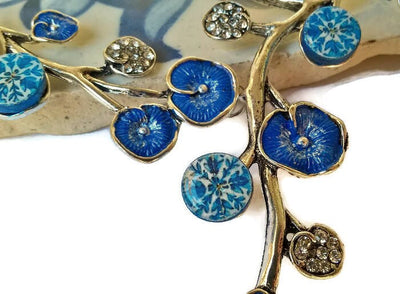 Portugal antique tiles, branch azulejo necklace, Lariat blue tile pendant, Retro Summer Jewelry, Vintage Round Small Tiles Necklace