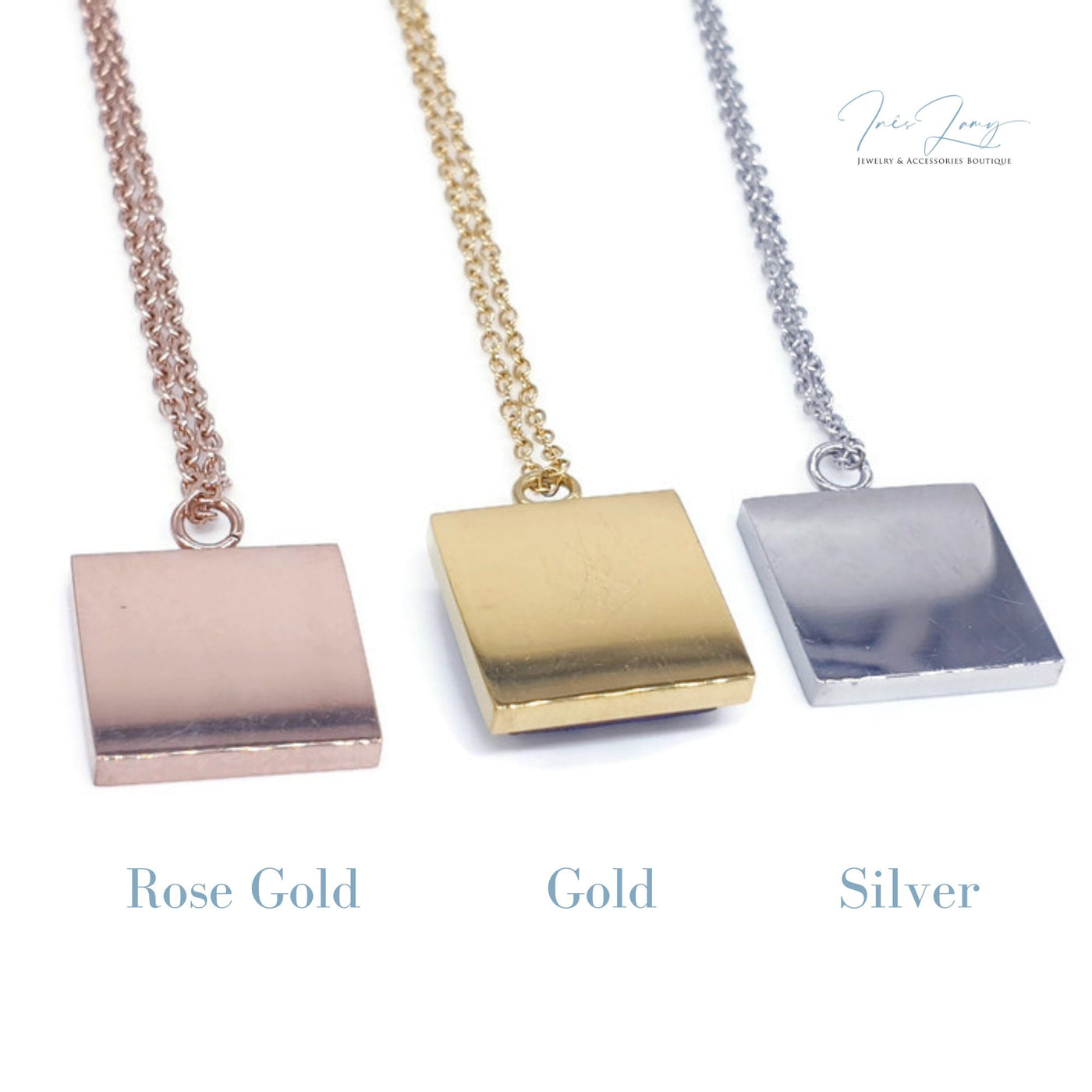 Custom Name Green Tile Necklace Silver Gold Rose Gold Custom Charm Necklace Personalized Bridesmaid Pendant Portuguese Small Azulejo Tile