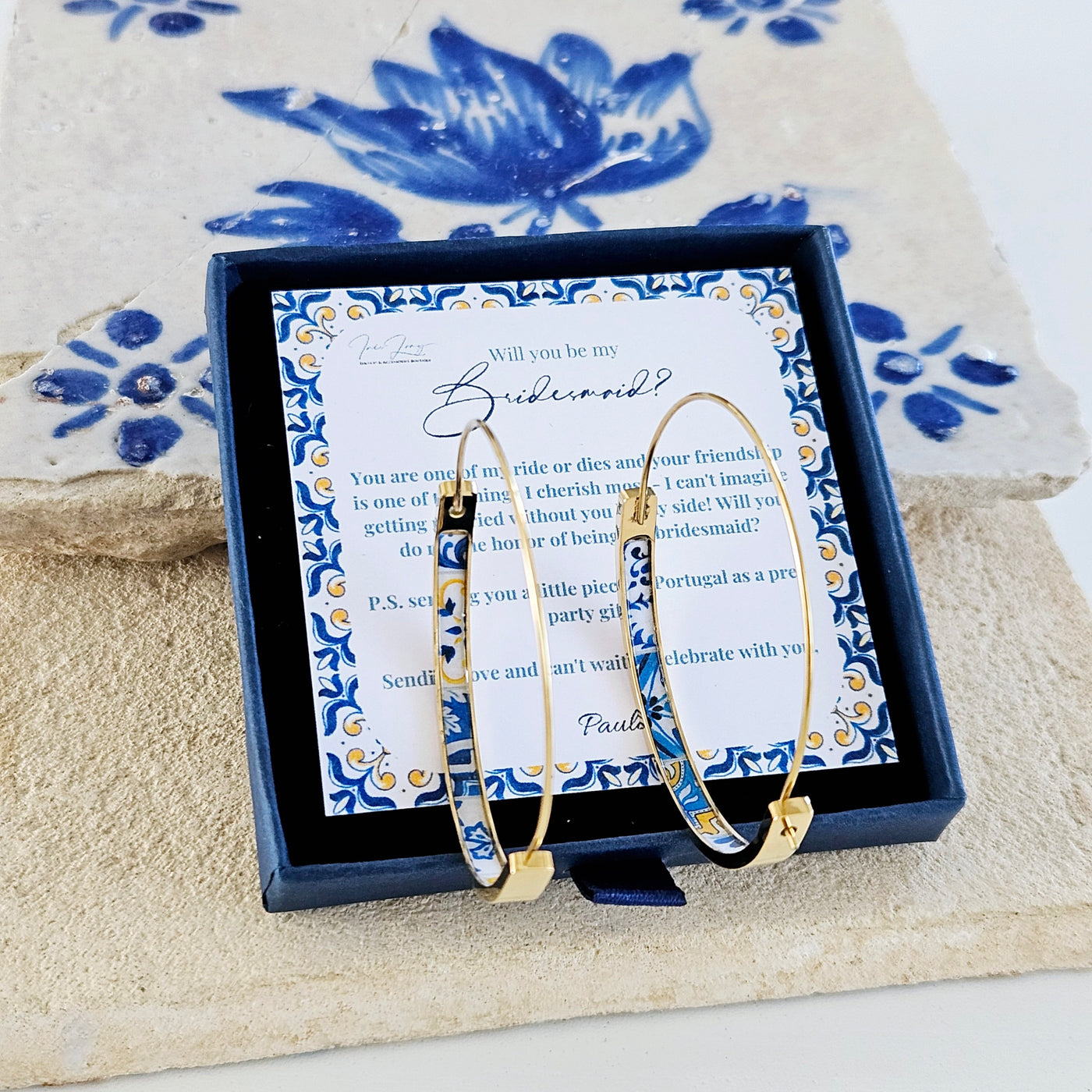 Bridesmaid Proposal Gold Hoop Earring Personalized Message Card Will You Be My Bridesmaid Gift Wedding Bridesmaid Custom Memento Jewelry