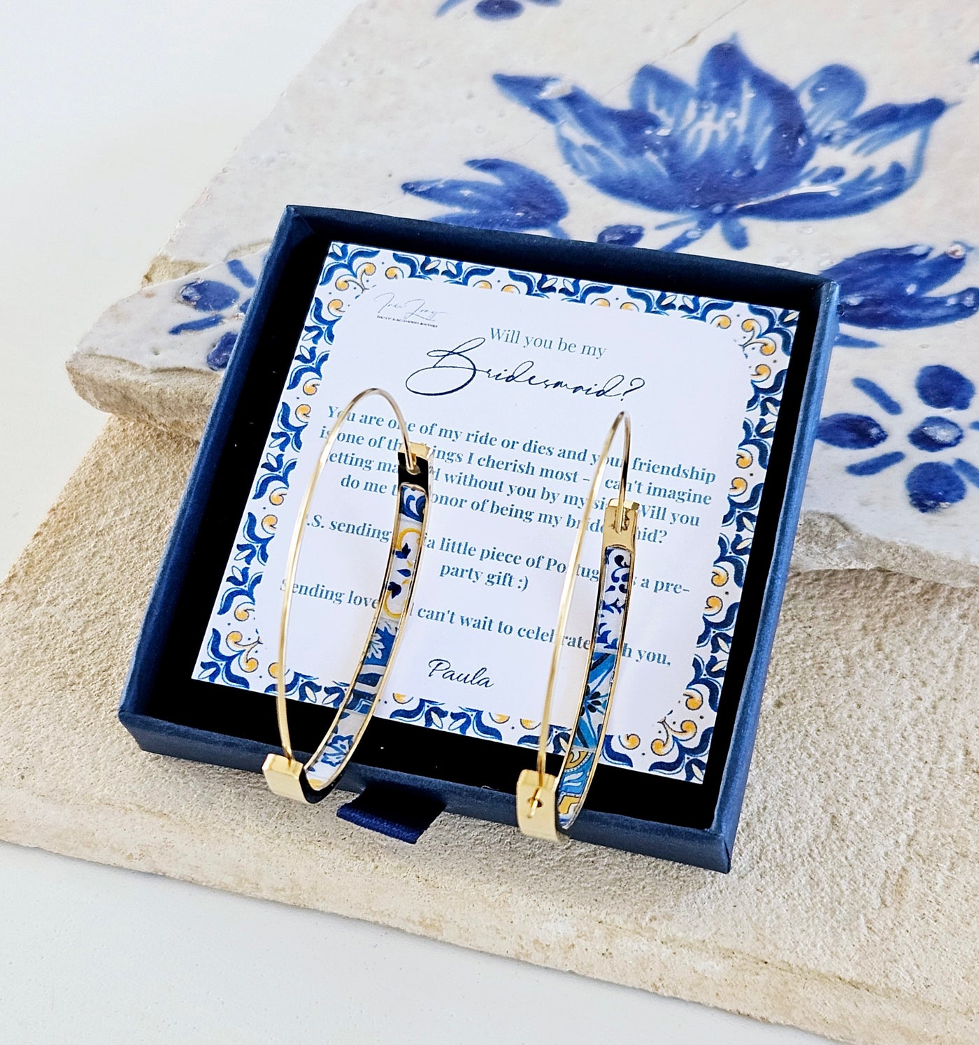 Bridesmaid Proposal Gold Hoop Earring Personalized Message Card Will You Be My Bridesmaid Gift Wedding Bridesmaid Custom Memento Jewelry