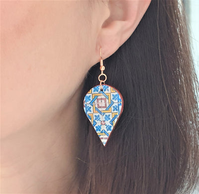 DANIELA - Portugal Teardrop Tile Earrings