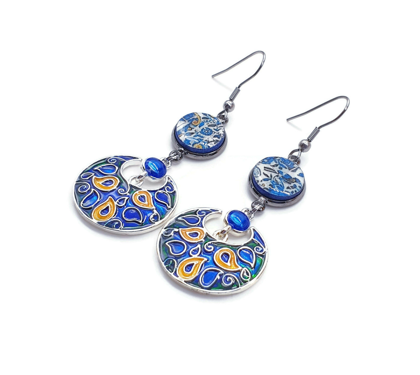 YVONNE -Turkish Moon Earrings - COIMBRA Portugal 17th Century Pottery