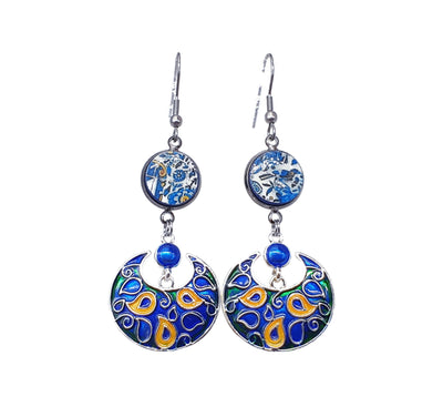 YVONNE -Turkish Moon Earrings - COIMBRA Portugal 17th Century Pottery