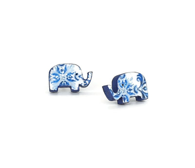MYRA - Tile Elephant Stud Earrings