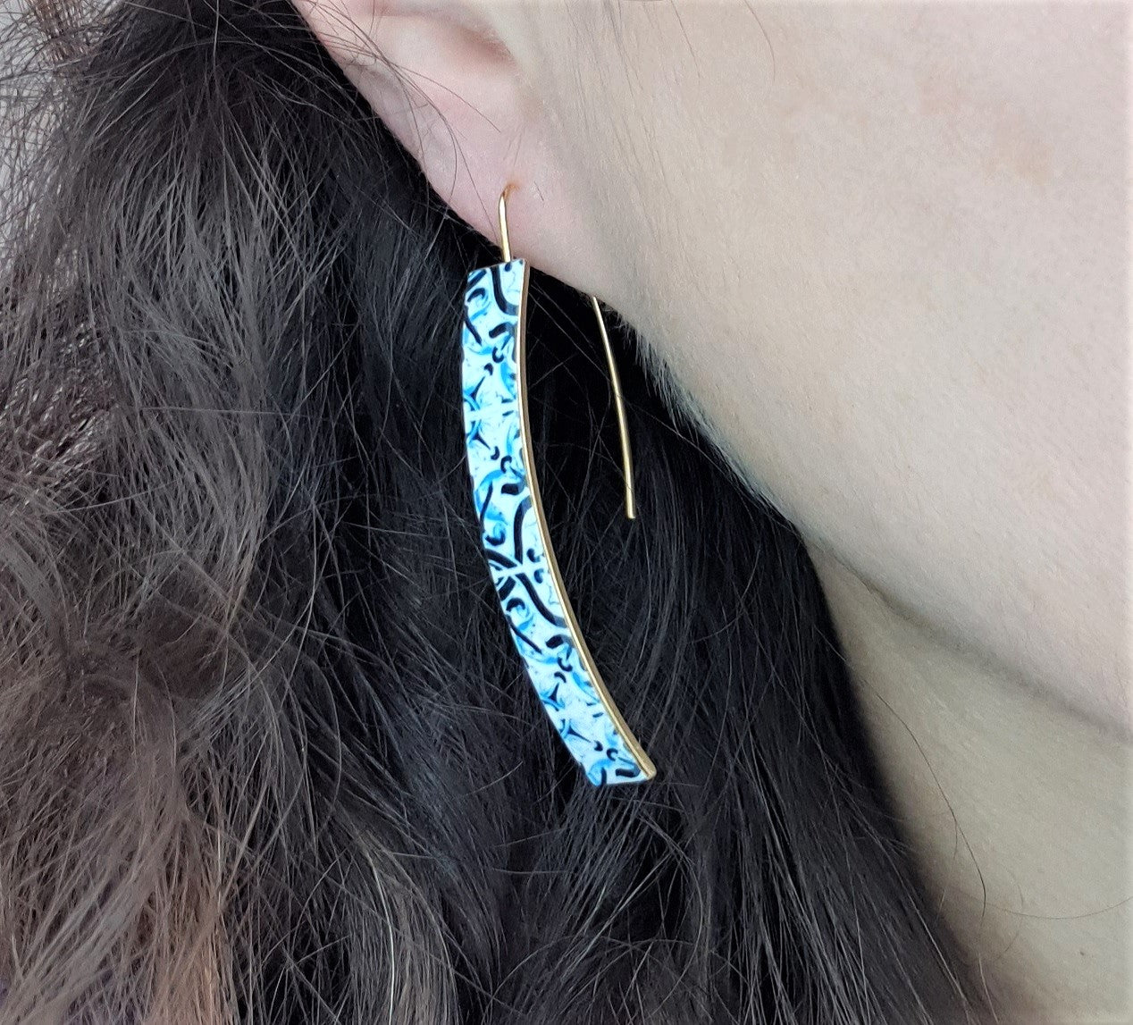 CHARLOTTE - Long Bar Threader Earrings