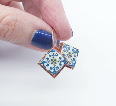 INES - Portugal Azulejo Earrings