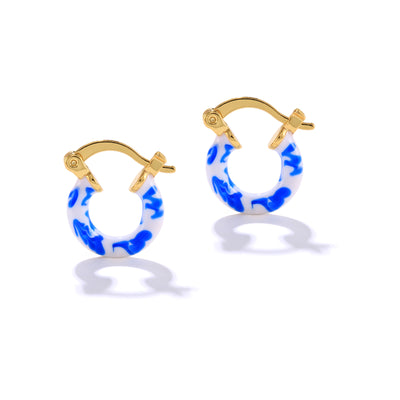 LÉA - Blue Clay Hoop Earrings