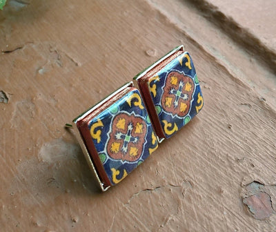 IRENE - Mexican Tiles Stud Earrings - ineslamy