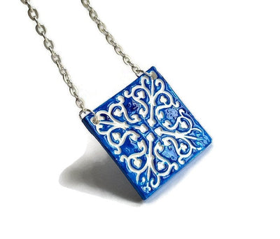 LARA - Blue Azulejo Necklace - ineslamy