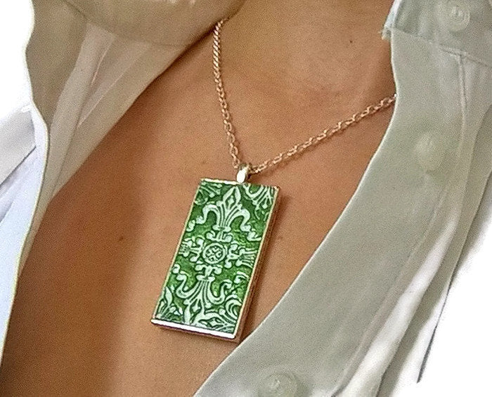 LIA - Green Azulejo Necklace - ineslamy