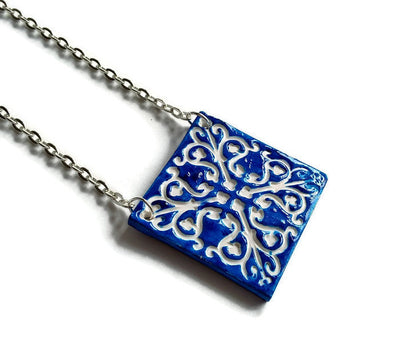LARA - Blue Azulejo Necklace - ineslamy
