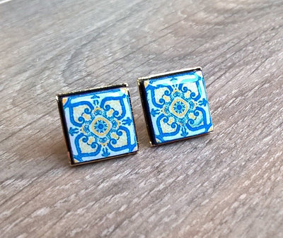 JANETE - Portuguese Tiles Stud Earrings