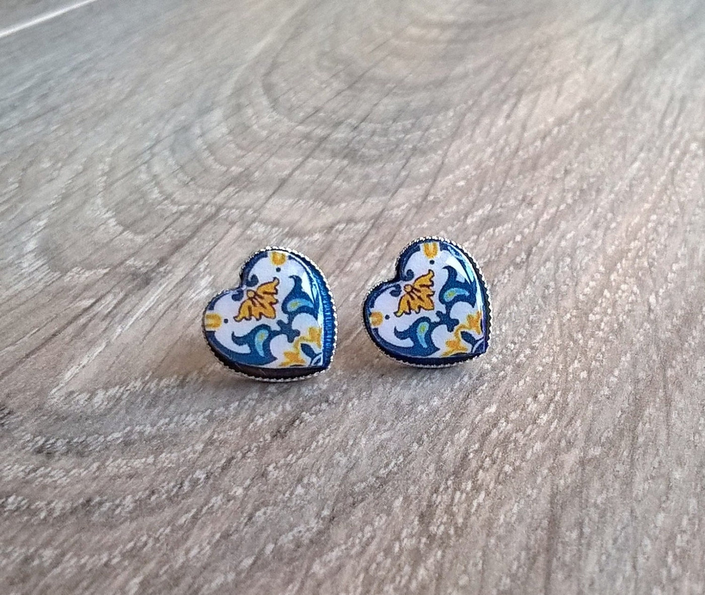 EULALIA - Small Heart Tile Earrings