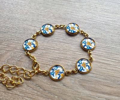 MARCELA - Portugal Gold Azulejo Bracelet