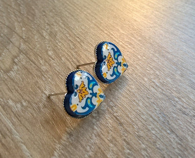 EULALIA - Small Heart Tile Earrings