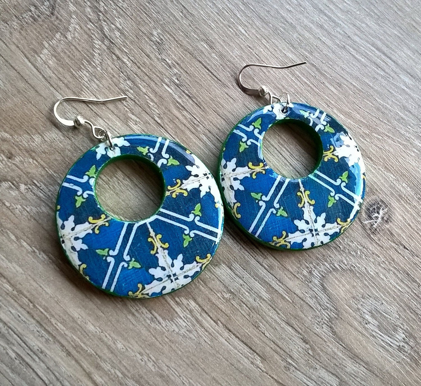 AURORA - Portugal Antique Tiles Hoop Earrings