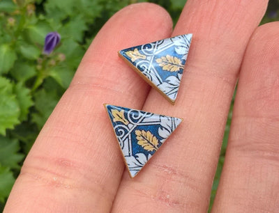 Lily - Triangle Tiles Stud Earrings - ineslamy