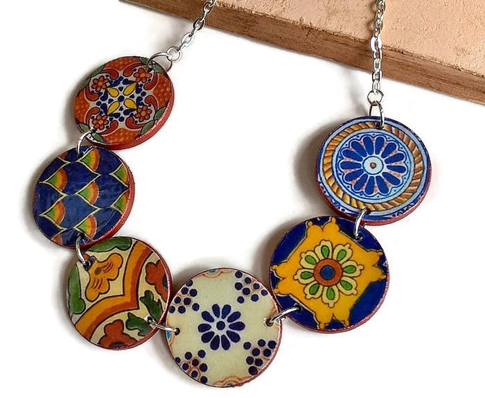MIRELA - Mexican Tiles Necklace - ineslamy