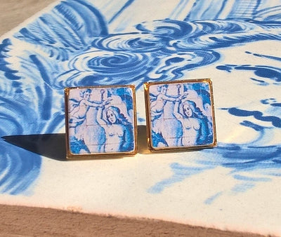 VENUS - Antique Tile Stud Earrings