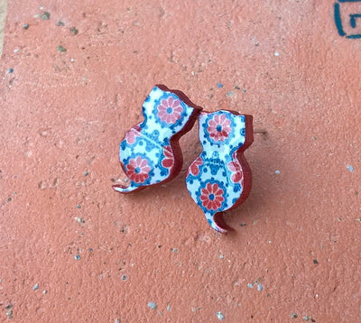 NOA - Mexican Tiles Cat Earrings - ineslamy