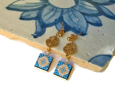 NURIA - Viana Heart Tile earrings