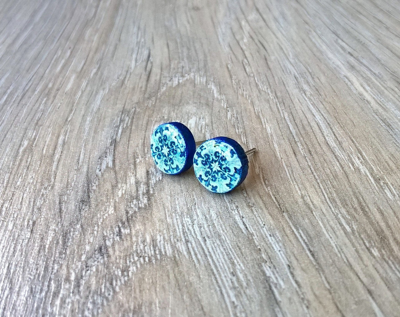 ANITA - Small Round Tile Earrings