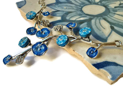 VALENTINA - Blue Tiles Branch Necklace - ineslamy
