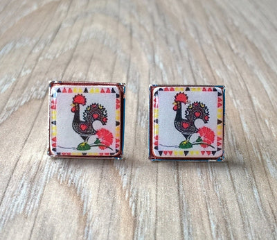 DORIS - Portuguese Rooster Tile Earrings - ineslamy