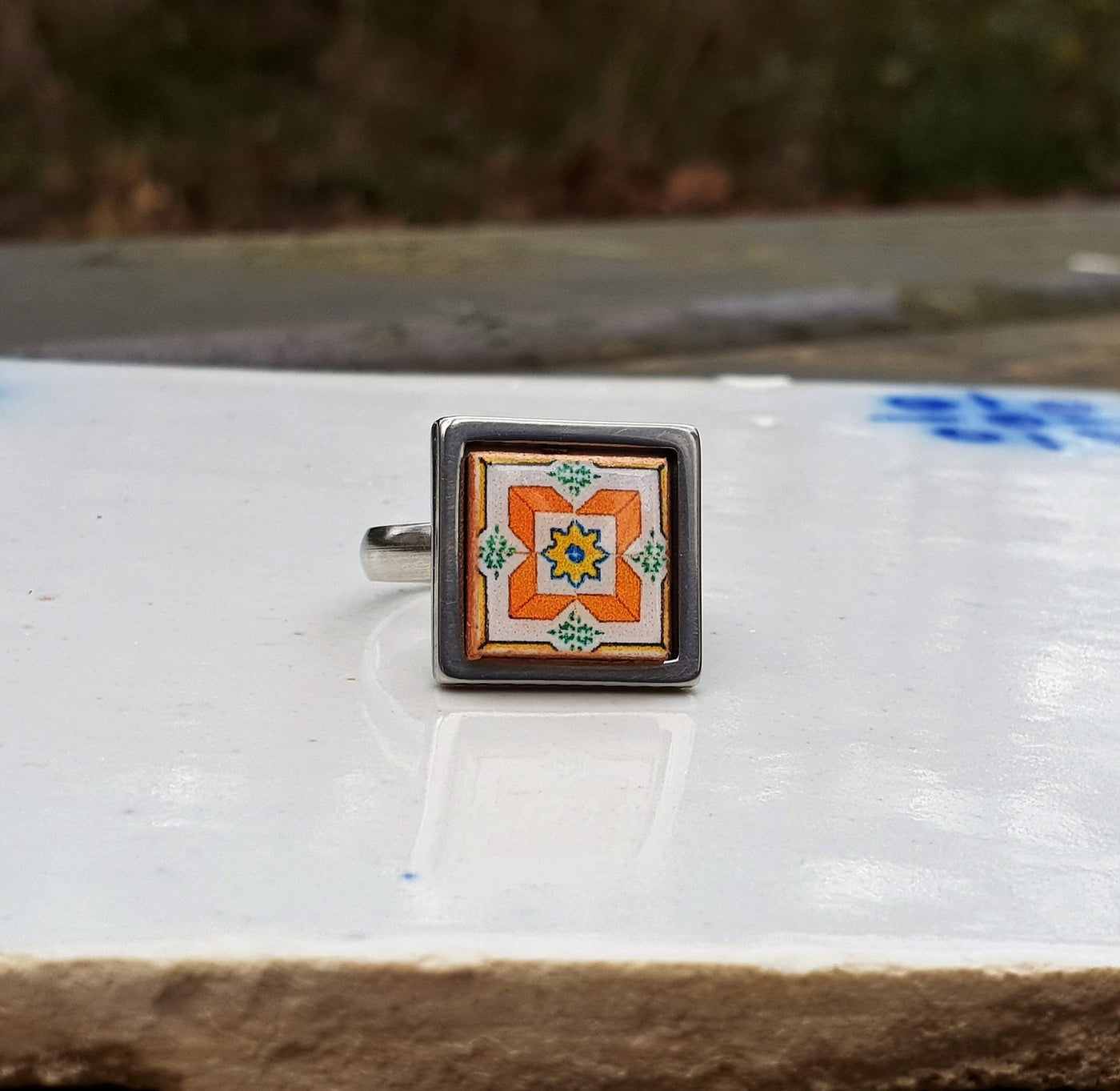 GERTRUDES - Orange Azulejo Ring