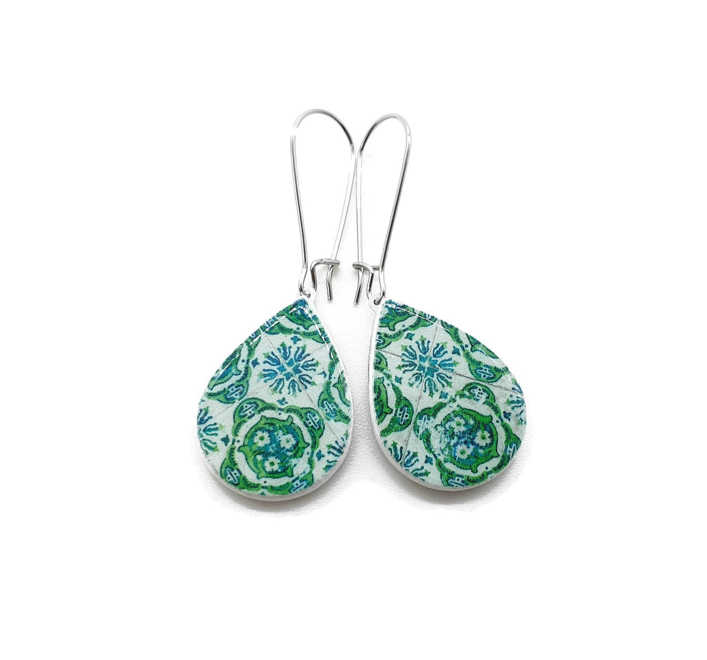 DELILAH - Green Azulejo Teardrop Earrings