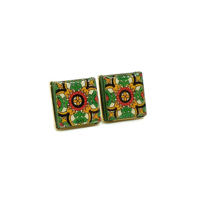 MARTA - Mexican Tiles Stud Earrings - ineslamy