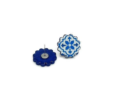 MARIANA - Portuguese Tiles Flower Earrings - ineslamy