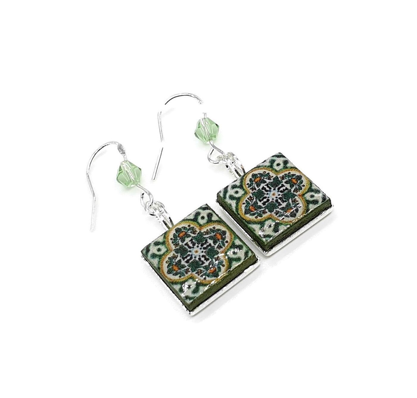 DEFNE - Turkish Green Tiles Drop Earrings