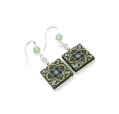 DEFNE - Turkish Green Tiles Drop Earrings
