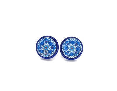 ATIYA - Moroccan Round Tile Earrings - ineslamy