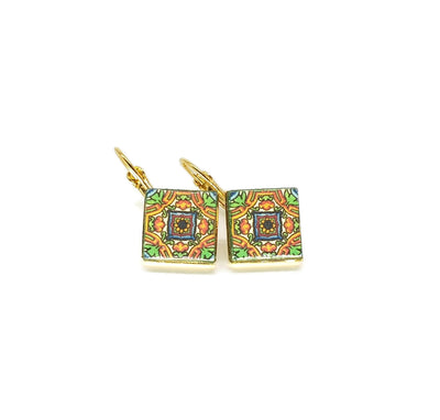 Sophia - Mexican tile earrings - ineslamy