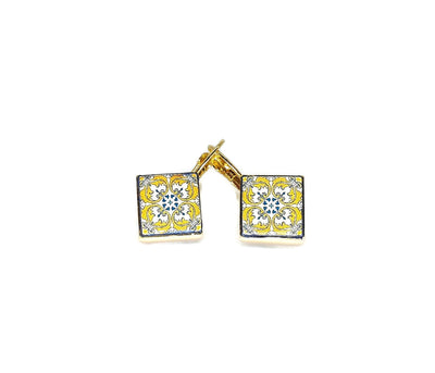 Ella - Yellow & Gold Tiles Earrings - ineslamy