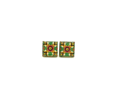 MARTA - Mexican Tiles Stud Earrings - ineslamy