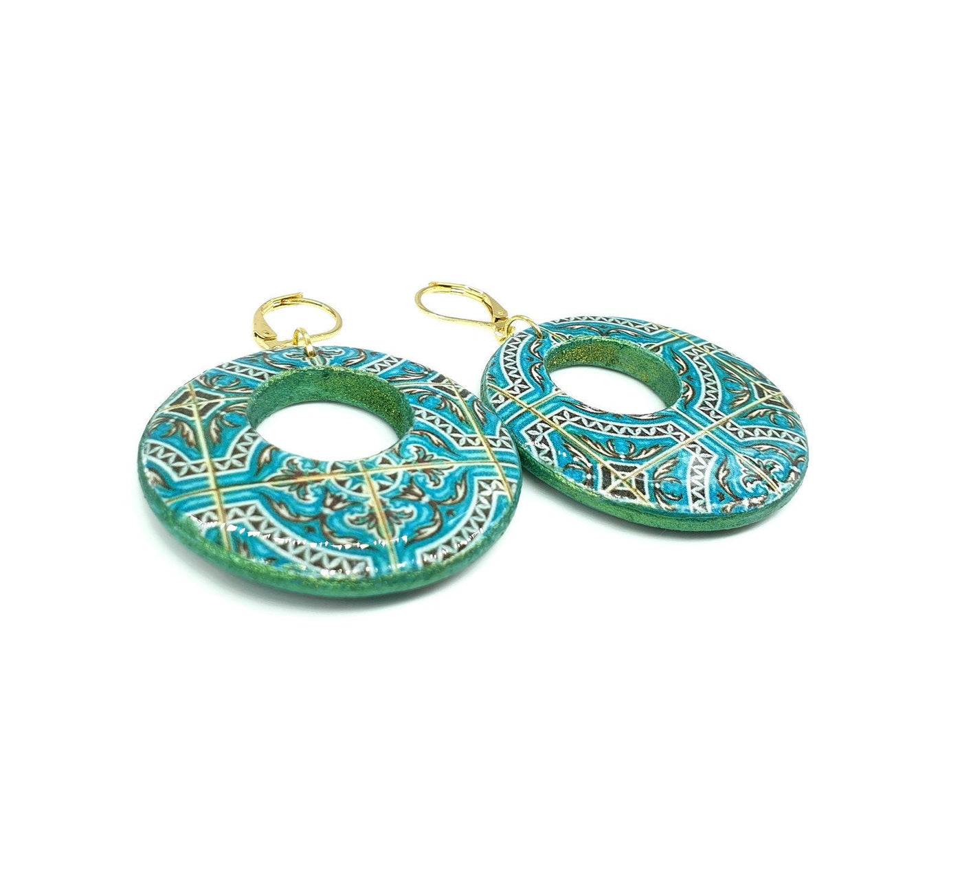 VERBENA - Turquoise Mint Hoop Earrings - ineslamy