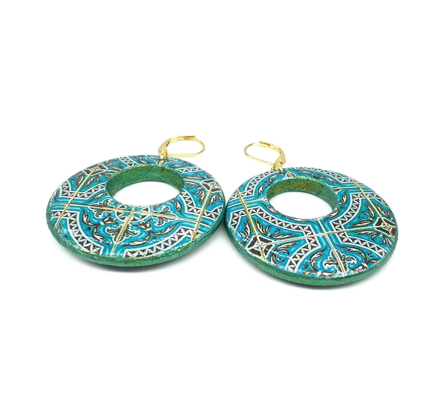 VERBENA - Turquoise Mint Hoop Earrings - ineslamy