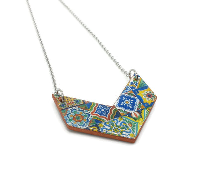 IRIA - Mexican Tiles Chevron Necklace - ineslamy