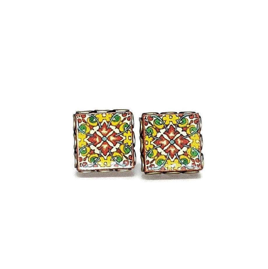 PAULA - Mexican Tile Earrings - ineslamy