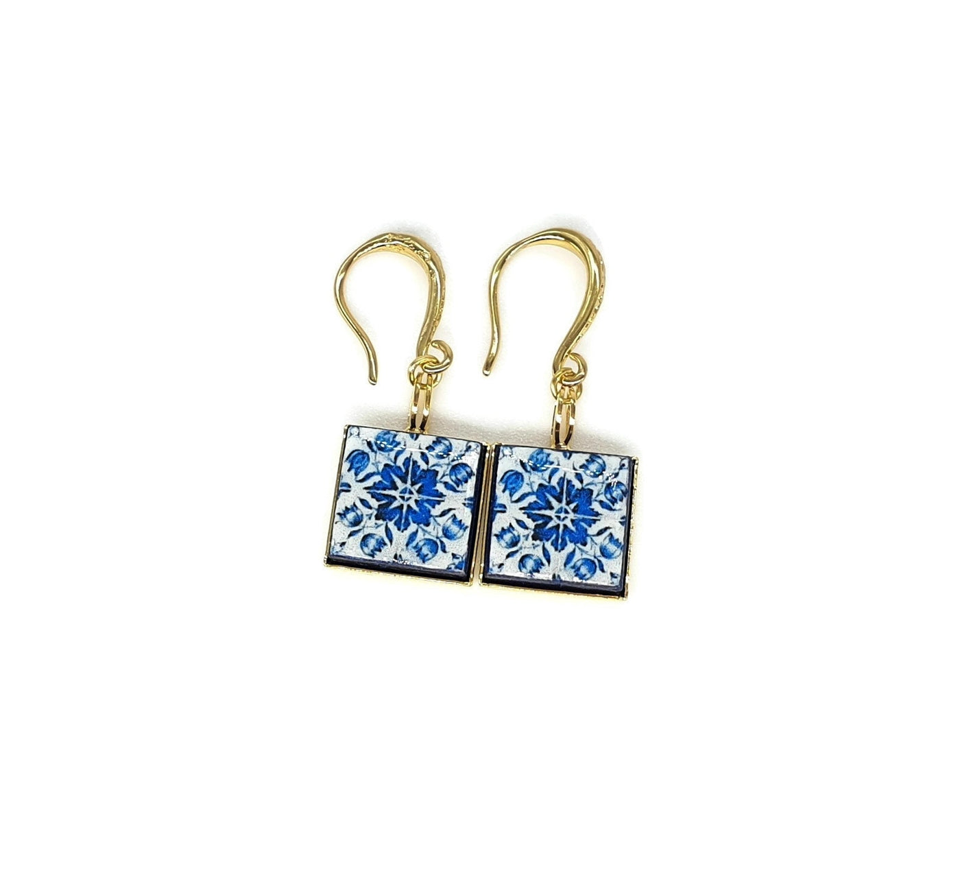 AGUEDA - Porto Small Tiles Gold Earrings