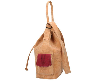 Red Stripe Cork Bucket Bag - ineslamy