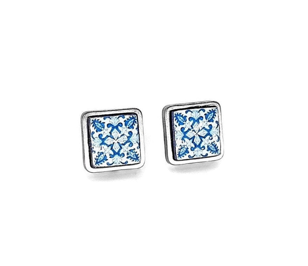 LUCI - Small Antique Tile Earrings