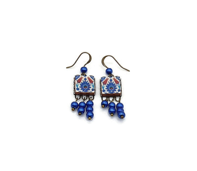 DAVINA - Turkish Blue Tiles Earrings - ineslamy